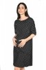 MijaCulture - Labour nightdress 4128 M96 black/hearts